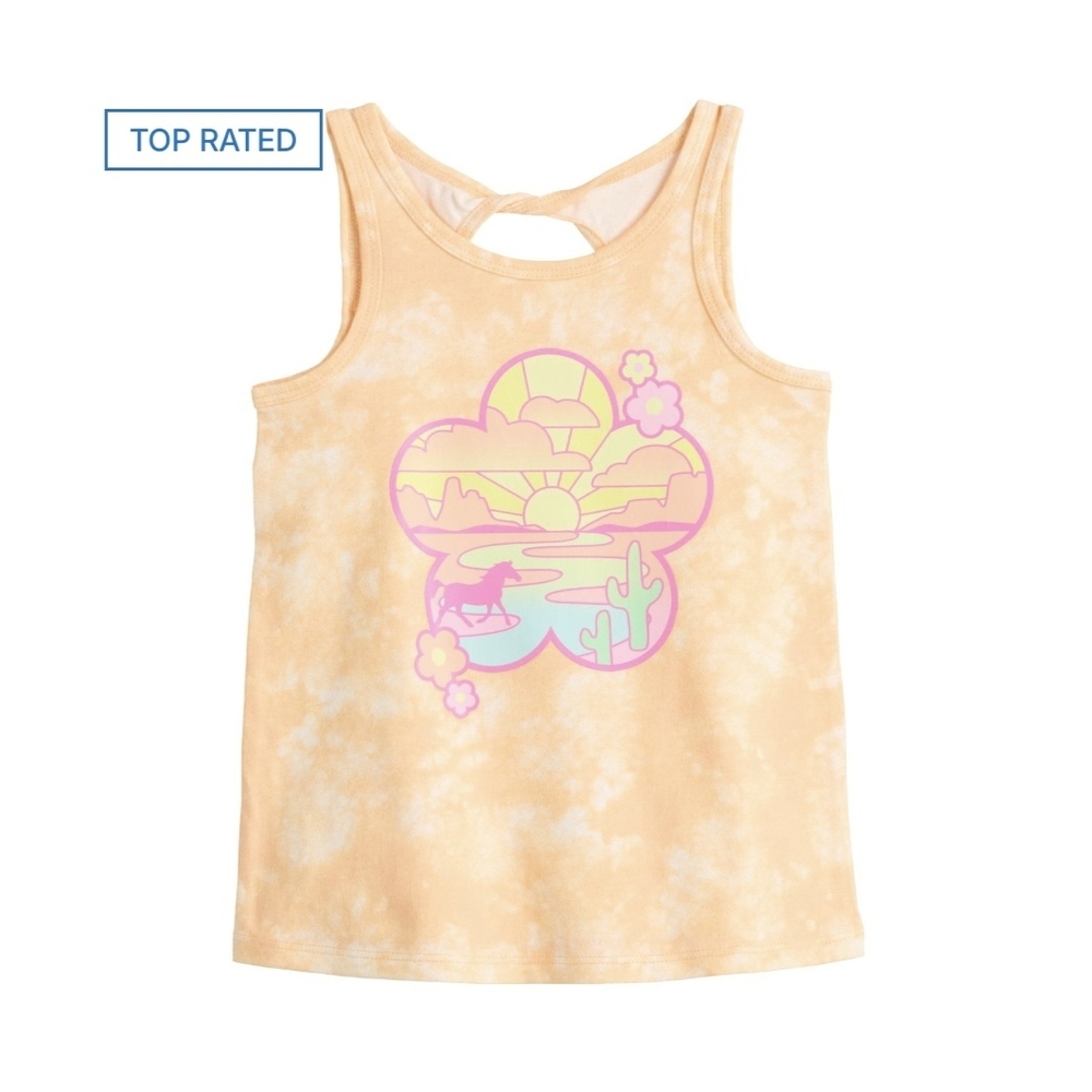 NWT Girl Twist Back Top Orange Tie Dye Sunset Size Available 12M